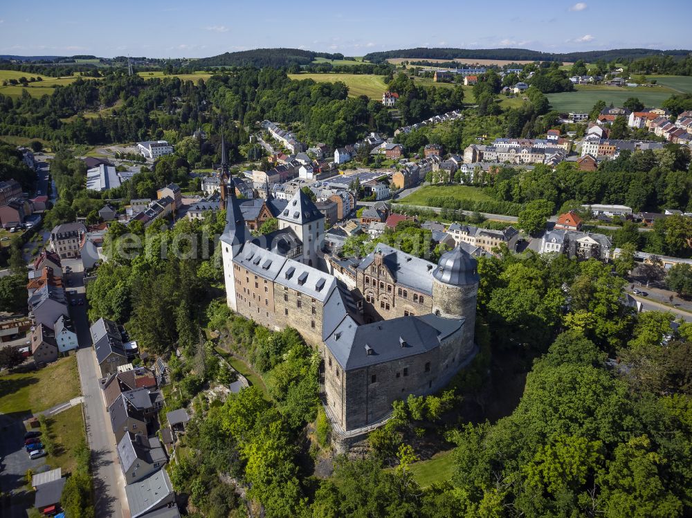 Aerial photograph Reichenbach im Vogtlan - Castle of Mylau in Reichenbach im Vogtland in the state Saxony, Germany