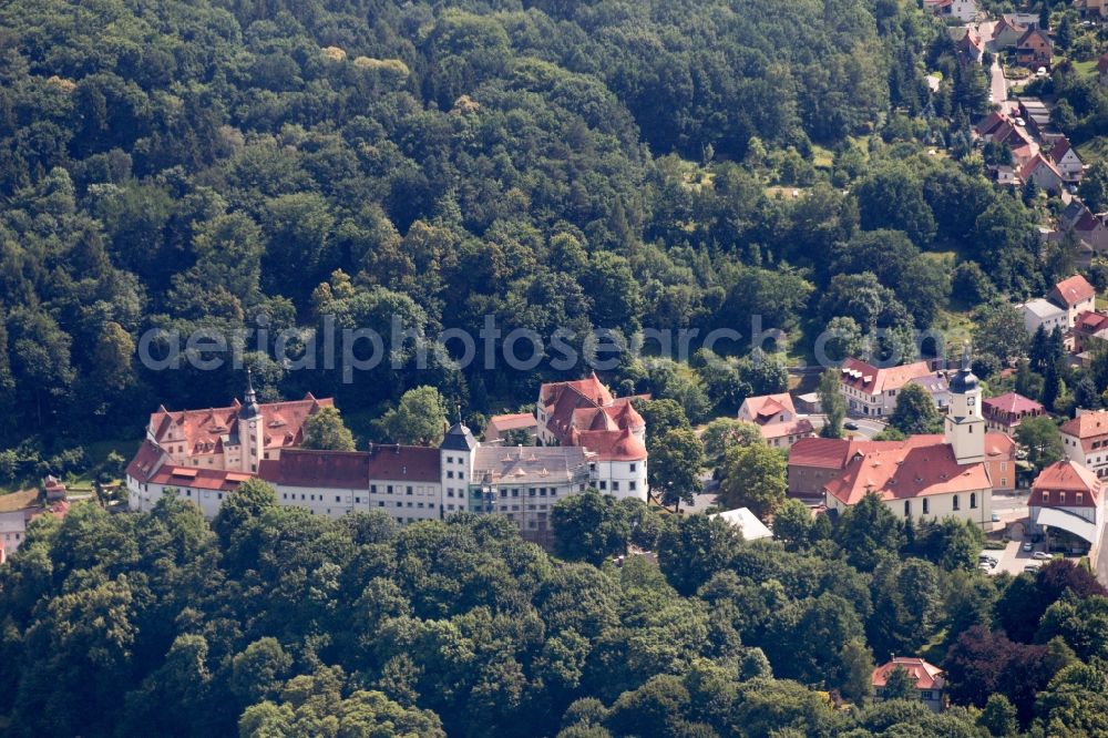 Nossen from above - Castle of Schloss Nossen in Nossen in the state Saxony, Germany