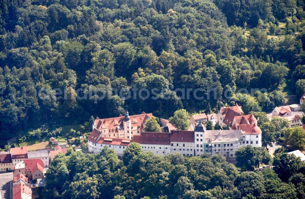 Nossen from the bird's eye view: Castle of Schloss Nossen in Nossen in the state Saxony, Germany