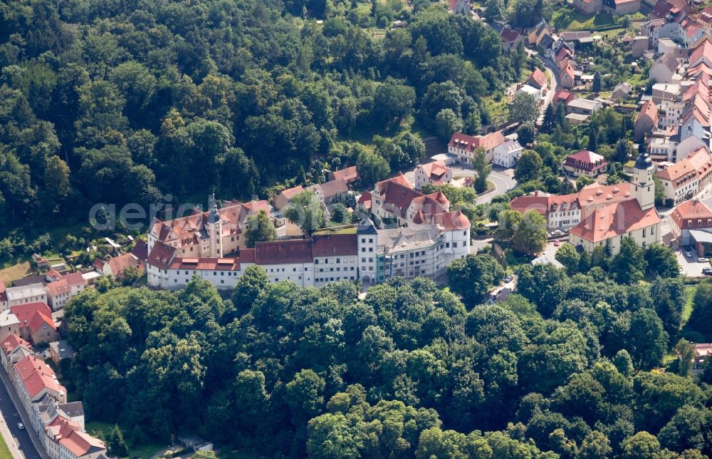 Aerial image Nossen - Castle of Schloss Nossen in Nossen in the state Saxony, Germany