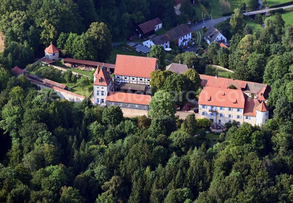 Aerial image Oberaufseß - Castle of Oberaufsess in Oberaufsess in the state Bavaria, Germany