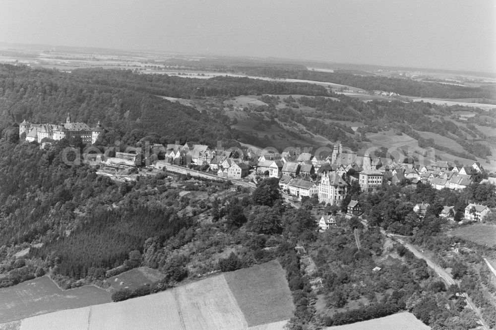 Langenburg from above - Castle of at the center of in Langenburg in the state Baden-Wuerttemberg, Germany