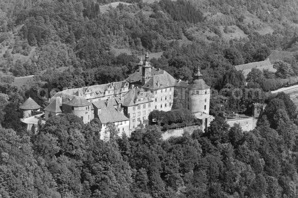 Aerial image Langenburg - Castle of at the center of in Langenburg in the state Baden-Wuerttemberg, Germany