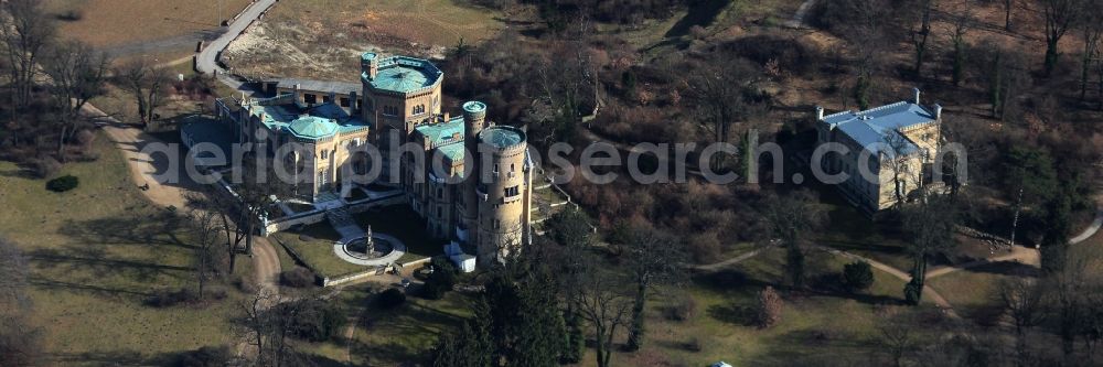 Aerial photograph Potsdam - Castle of Schloss in the district Babelsberg in Potsdam in the state Brandenburg