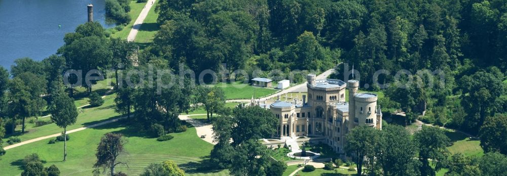 Potsdam from above - Castle of Schloss in the district Babelsberg in Potsdam in the state Brandenburg