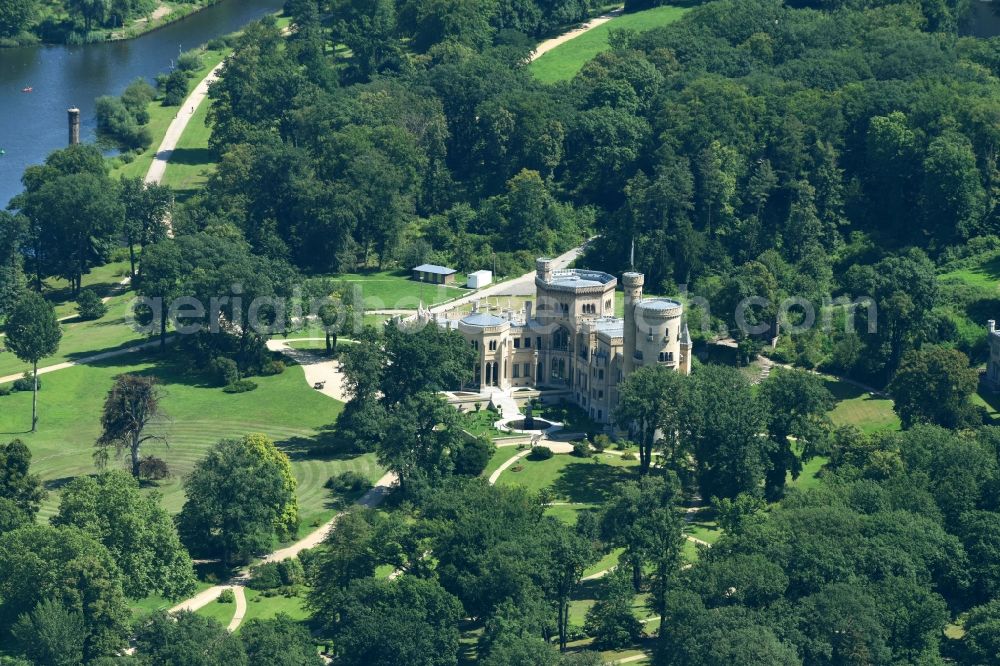 Potsdam from the bird's eye view: Castle of Schloss in the district Babelsberg in Potsdam in the state Brandenburg