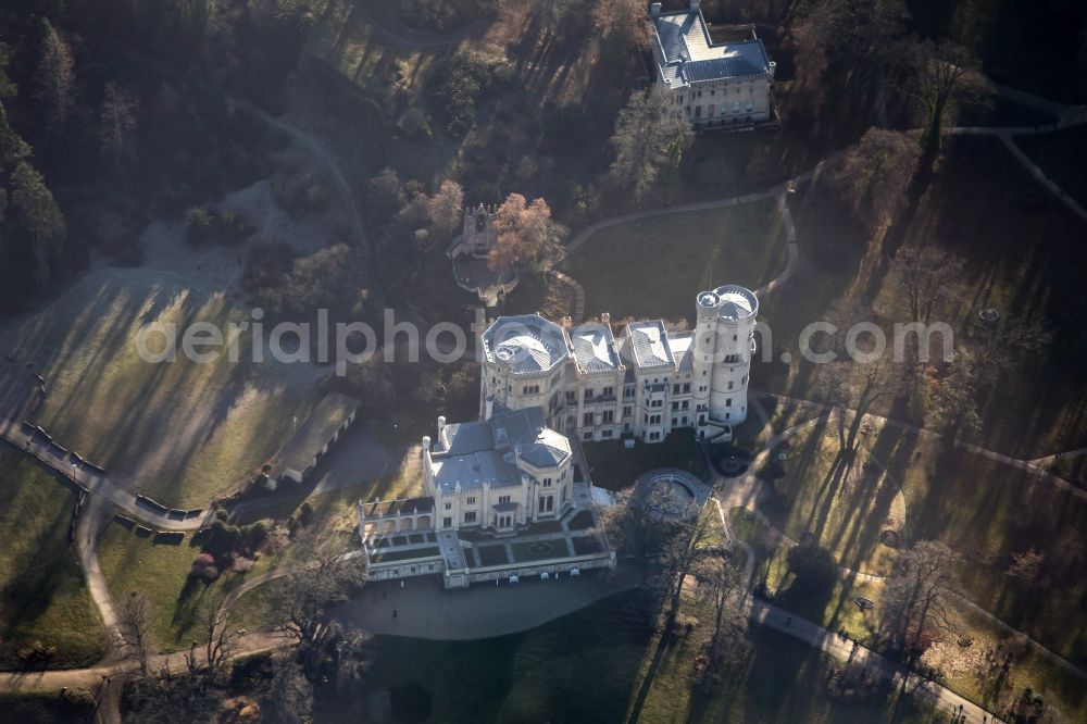 Potsdam from the bird's eye view: Castle of Schloss in the district Babelsberg in Potsdam in the state Brandenburg