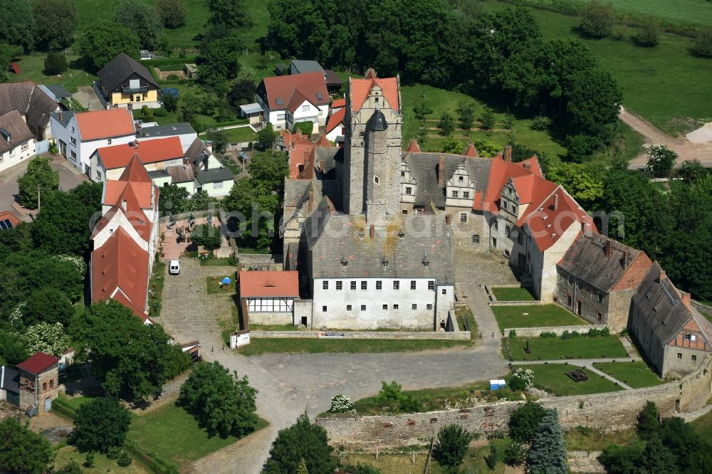 Plötzkau from above - Castle of Schloss Ploetzkau in Ploetzkau in the state Saxony-Anhalt