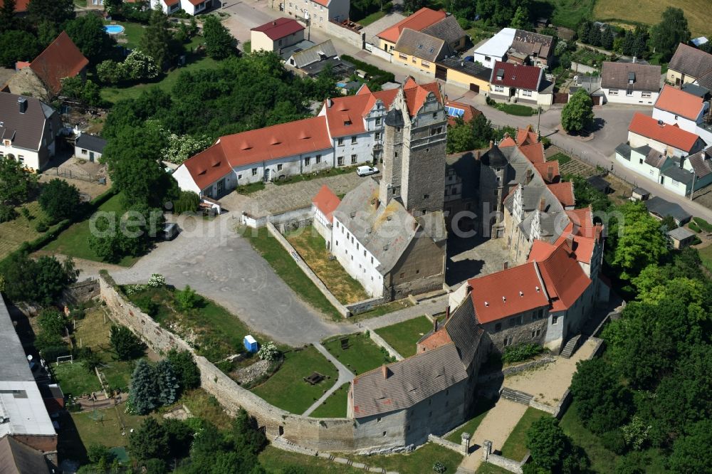 Plötzkau from above - Castle of Schloss Ploetzkau in Ploetzkau in the state Saxony-Anhalt