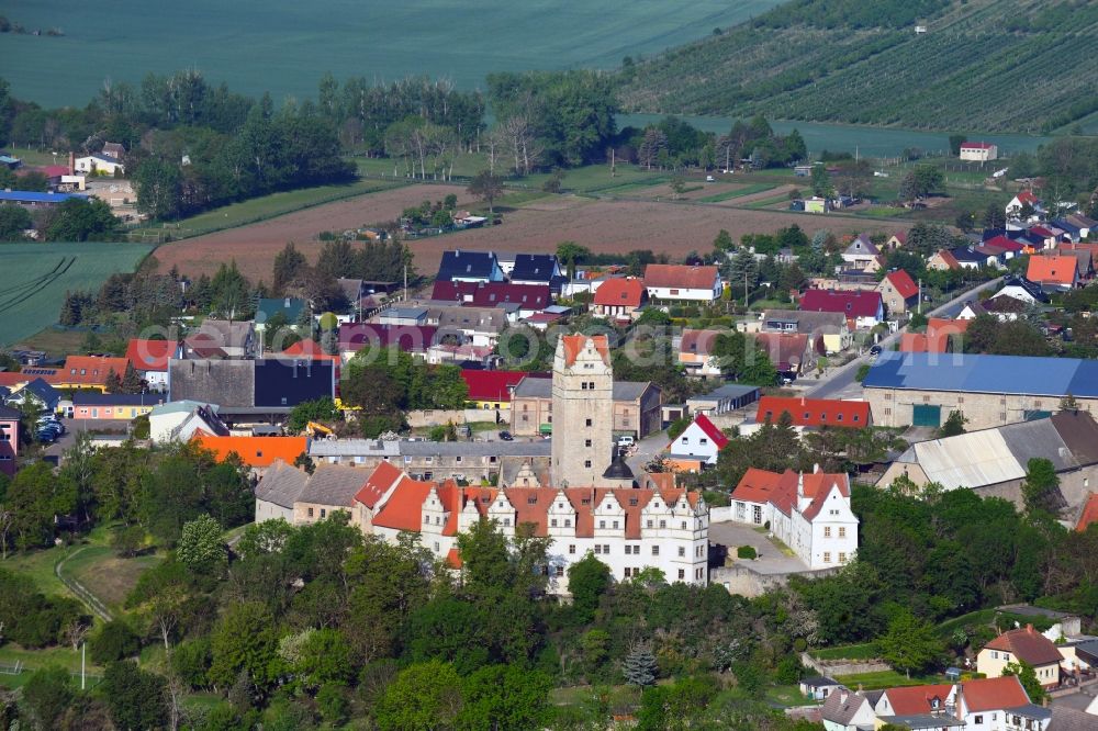 Plötzkau from above - Castle of Schloss Ploetzkau in Ploetzkau in the state Saxony-Anhalt