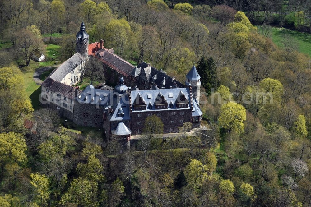 Friesdorf from above - Castle of Schloss Rammelburg in Friesdorf in the state Saxony-Anhalt