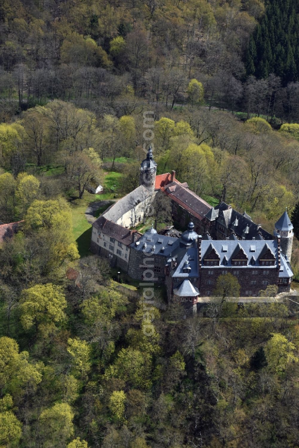 Friesdorf from the bird's eye view: Castle of Schloss Rammelburg in Friesdorf in the state Saxony-Anhalt