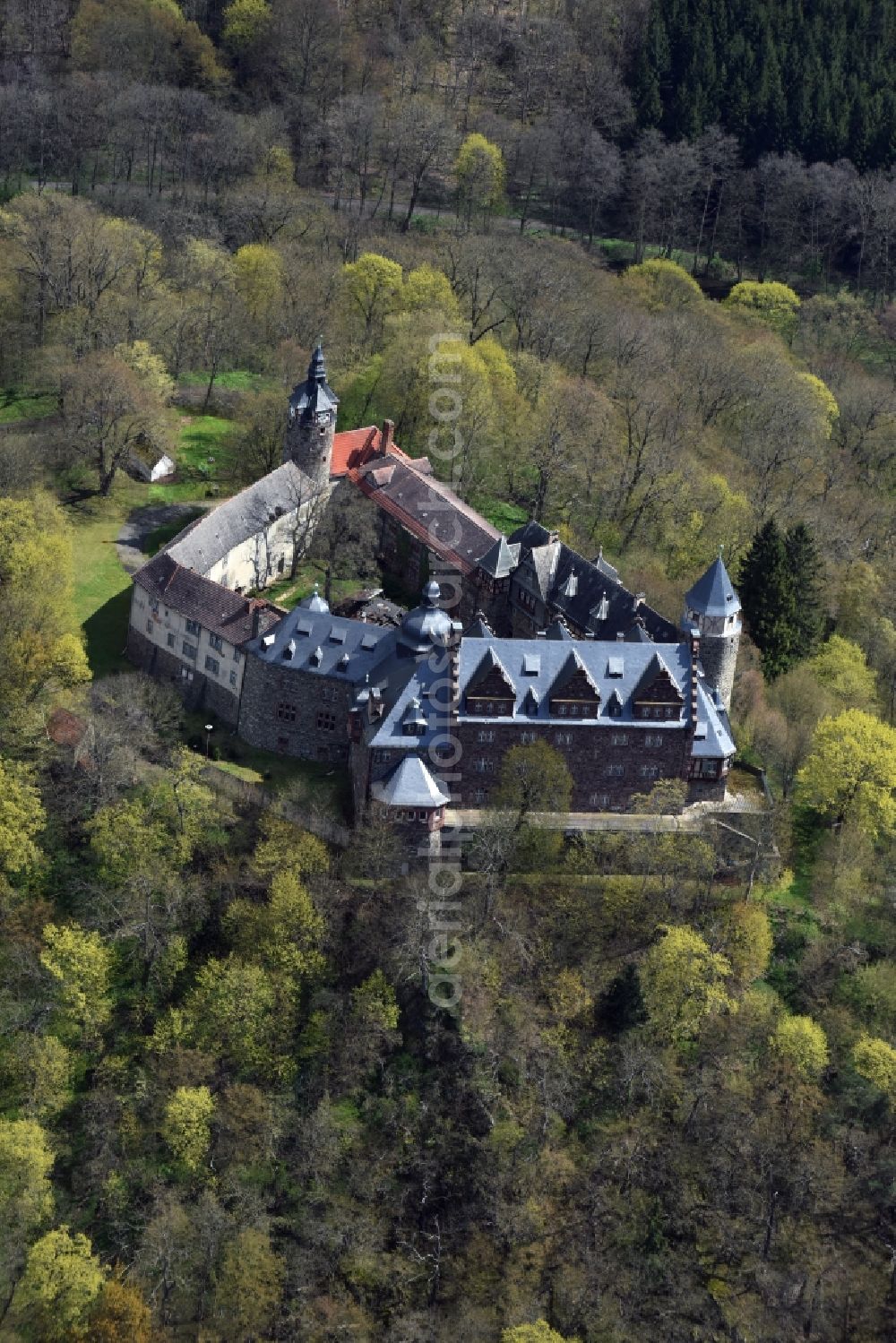 Aerial image Friesdorf - Castle of Schloss Rammelburg in Friesdorf in the state Saxony-Anhalt