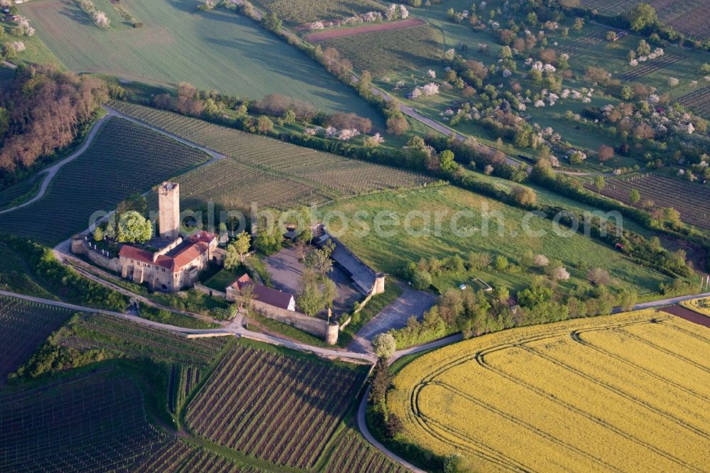 Aerial photograph Sulzfeld - Castle of Schloss Ravensburg in the district Muehlbach in Sulzfeld in the state Baden-Wuerttemberg