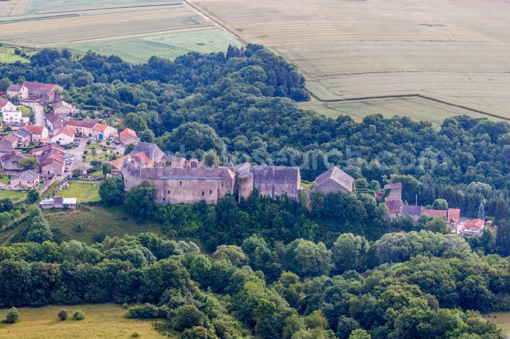 Roussy-le-Village from above - Castle of Schloss Roussy-le-bourg in Roussy-le-Village in Grand Est, France