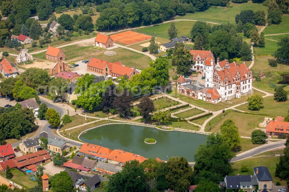 Aerial photograph Basedow - Castle Basedow in Basedow in the state Mecklenburg - Western Pomerania