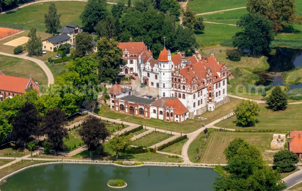 Basedow from above - Castle Basedow in Basedow in the state Mecklenburg - Western Pomerania