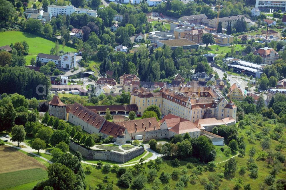 Ellwangen (Jagst) from above - Castle of Schloss ob Ellwangen in Ellwangen (Jagst) in the state Baden-Wuerttemberg