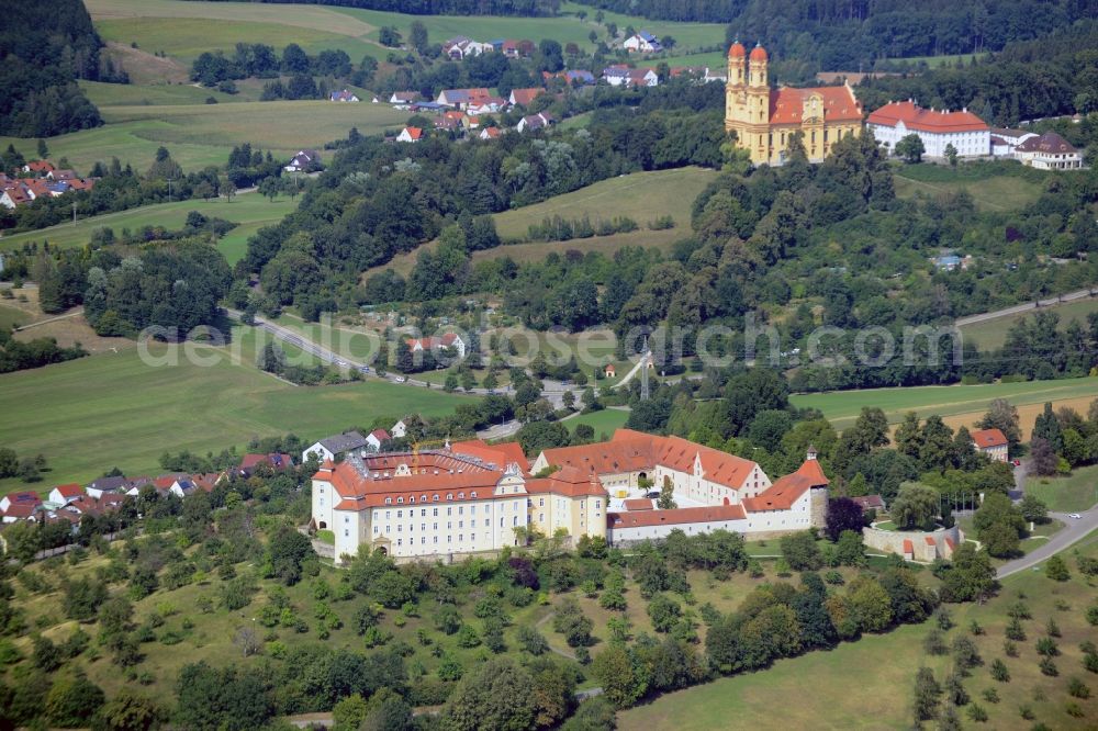 Aerial image Ellwangen (Jagst) - Castle of Schloss ob Ellwangen in Ellwangen (Jagst) in the state Baden-Wuerttemberg