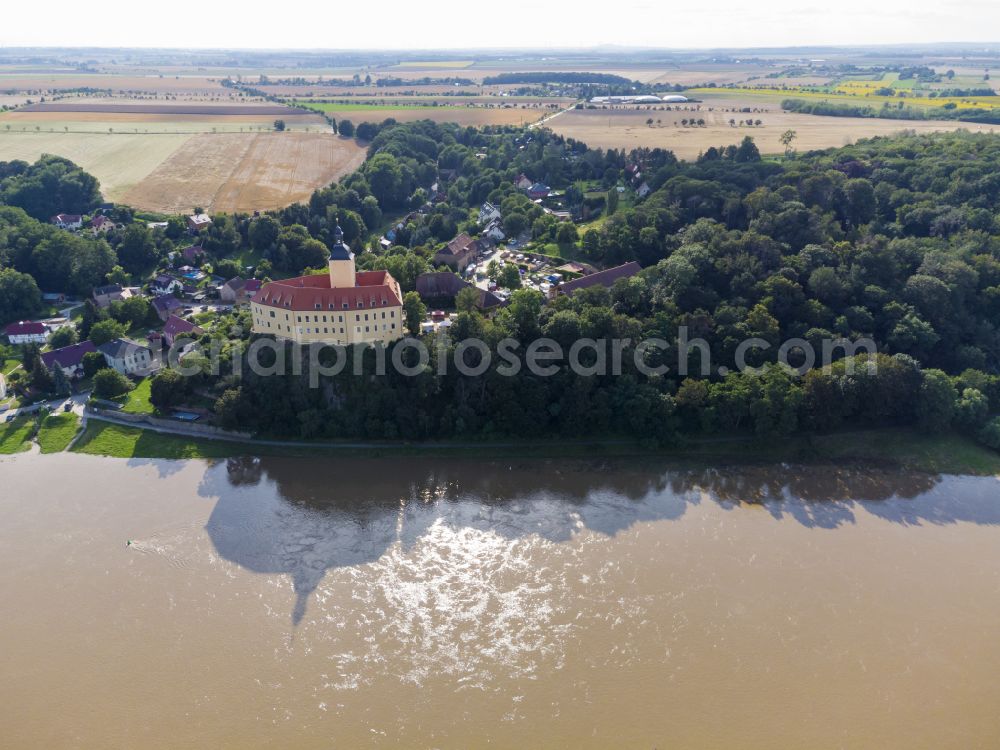 Neuhirschstein from above - Castle of Schloss Hirschstein in Neuhirschstein in the state Saxony, Germany