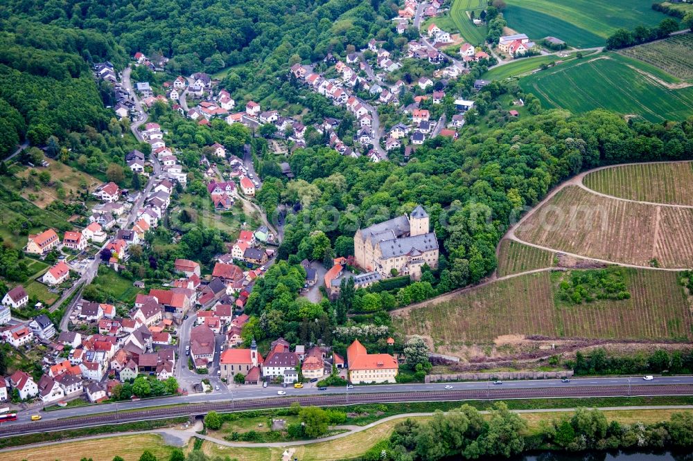 Schonungen from the bird's eye view: Castle of Schloss Schloss Mainberg in the district Mainberg in Schonungen in the state Bavaria, Germany