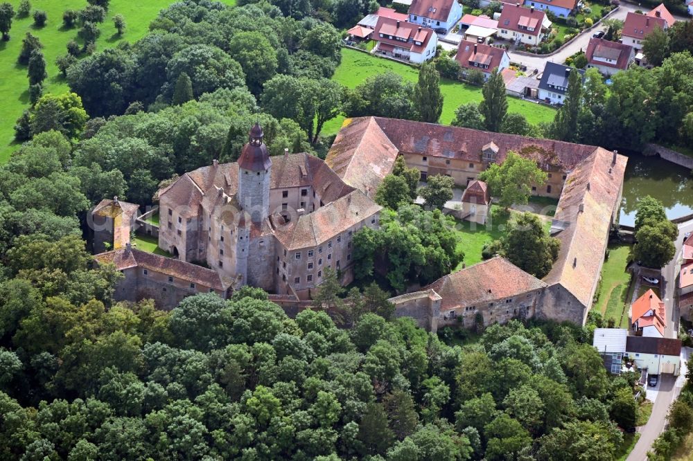 Aerial image Flachslanden - Castle of Schloss Virnsberg in Flachslanden in the state Bavaria, Germany