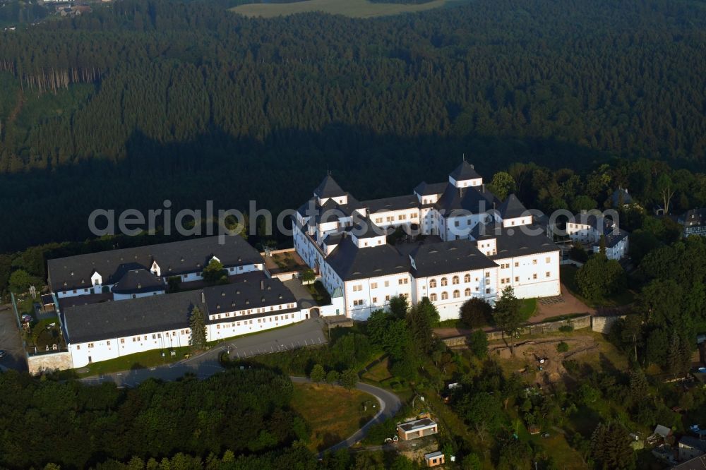 Aerial photograph Augustusburg - Castle of Schloss and theater in Augustusburg in the state Saxony