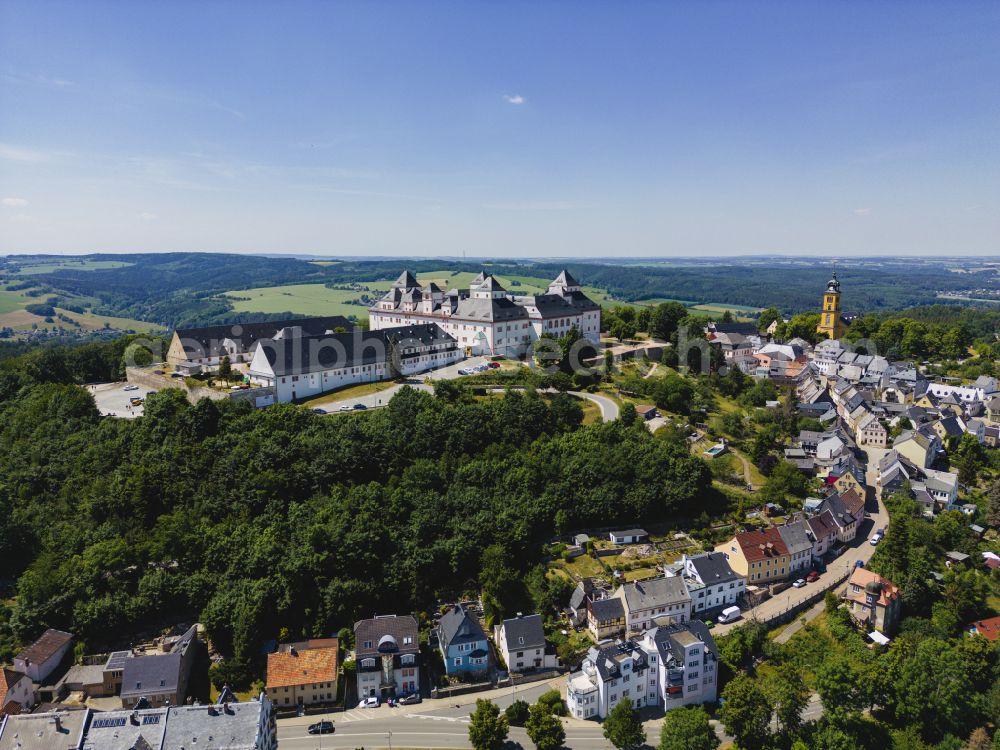 Augustusburg from above - Castle of Schloss and theater in Augustusburg in the state Saxony