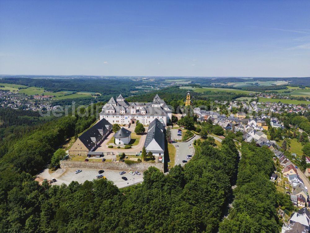 Aerial image Augustusburg - Castle of Schloss and theater in Augustusburg in the state Saxony