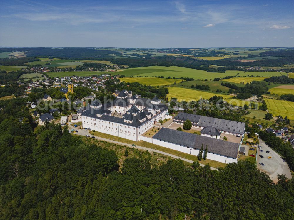 Aerial photograph Augustusburg - Castle of Schloss and theater in Augustusburg in the state Saxony