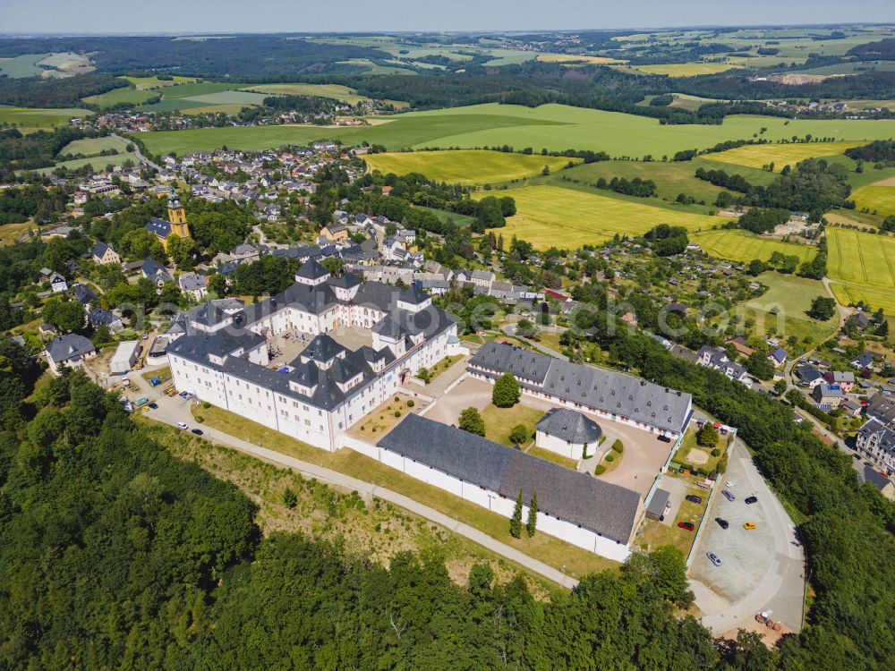 Augustusburg from the bird's eye view: Castle of Schloss and theater in Augustusburg in the state Saxony