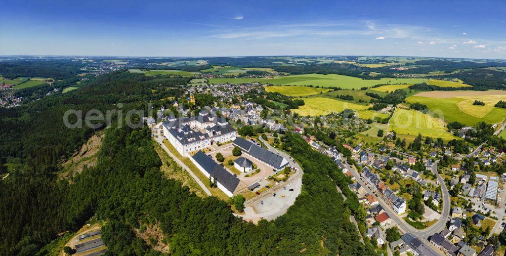 Aerial image Augustusburg - Castle of Schloss and theater in Augustusburg in the state Saxony