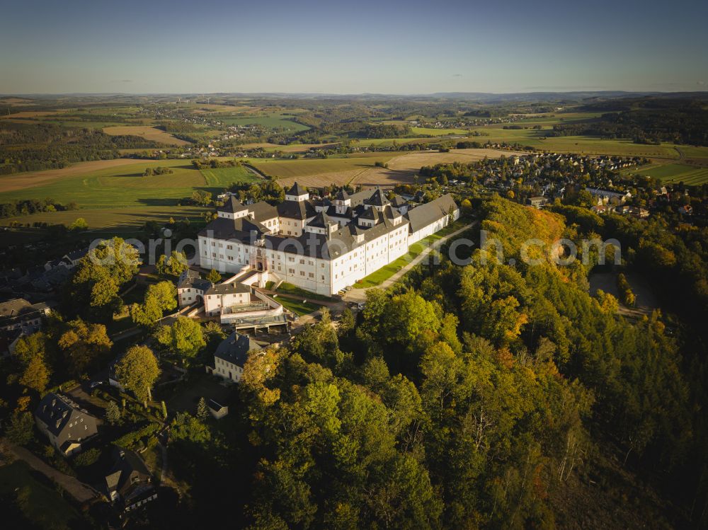 Aerial photograph Augustusburg - Castle of Schloss and theater in Augustusburg in the state Saxony