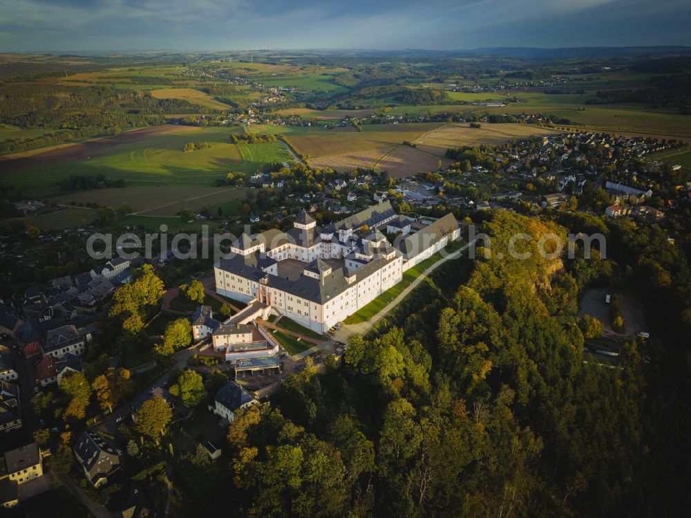 Augustusburg from above - Castle of Schloss and theater in Augustusburg in the state Saxony