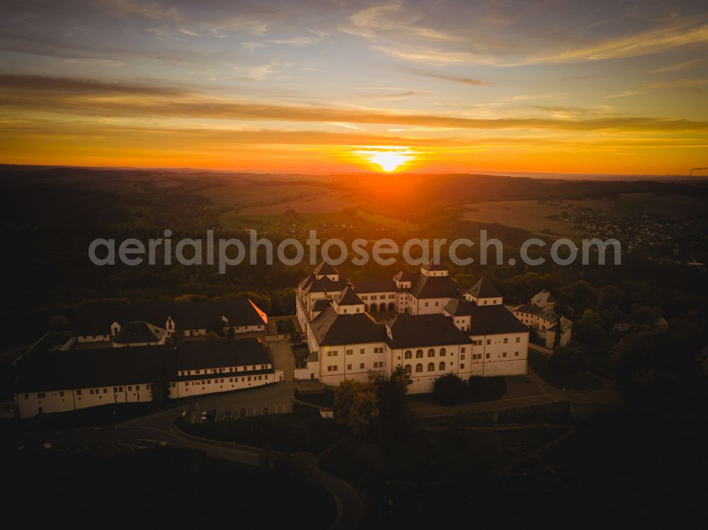 Aerial image Augustusburg - Castle of Schloss and theater in Augustusburg in the state Saxony