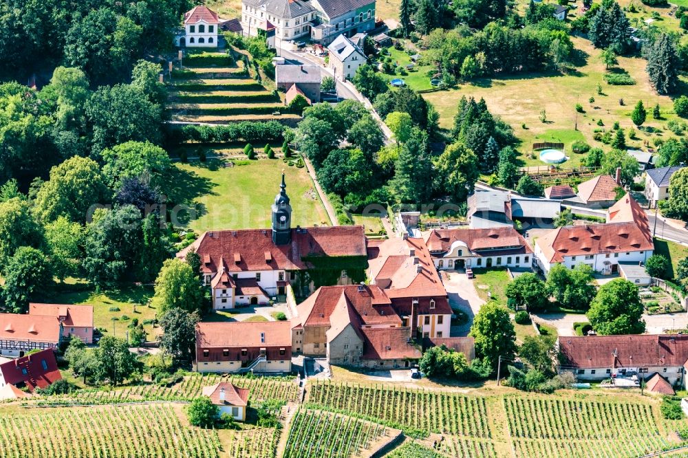 Aerial image Seusslitz - Castle of Seusslitz in Seusslitz in the state Saxony, Germany