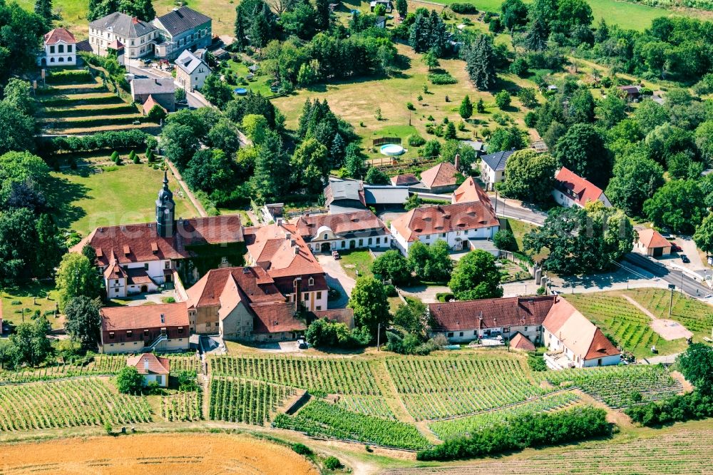 Seusslitz from above - Castle of Seusslitz in Seusslitz in the state Saxony, Germany