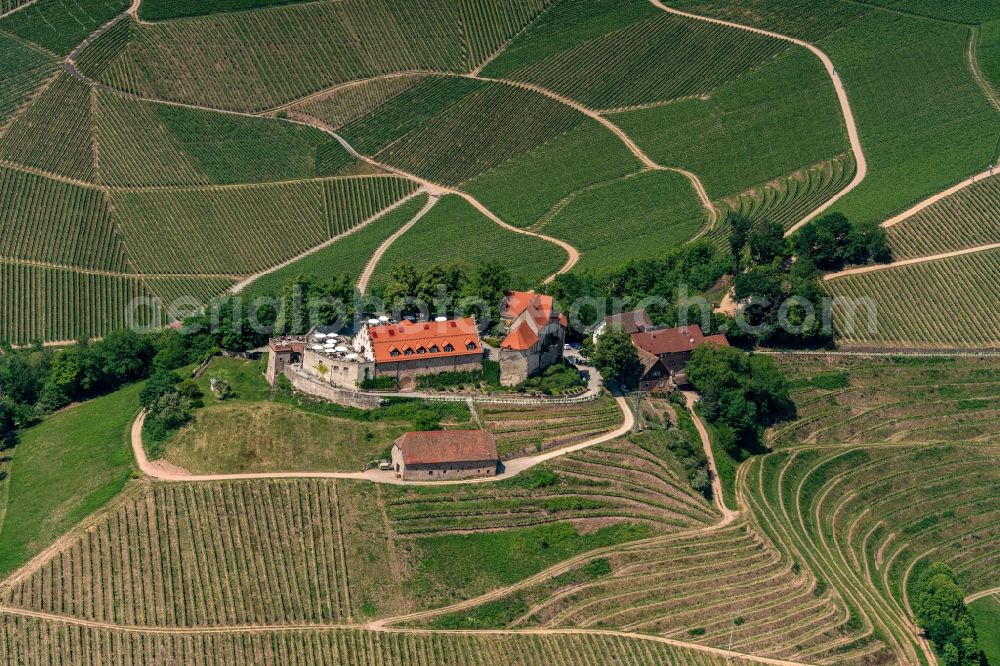 Aerial image Durbach - Castle of Schloss Staufenberg in Durbach in the state Baden-Wurttemberg, Germany