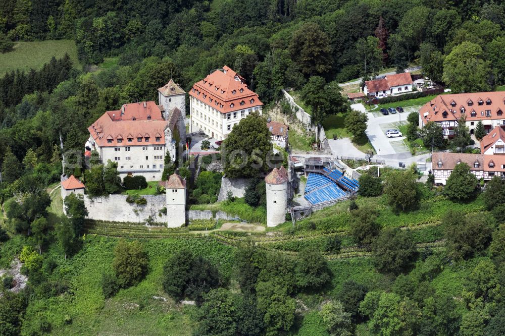 Künzelsau from the bird's eye view: Castle of Stetten in Kuenzelsau in the state Baden-Wuerttemberg, Germany