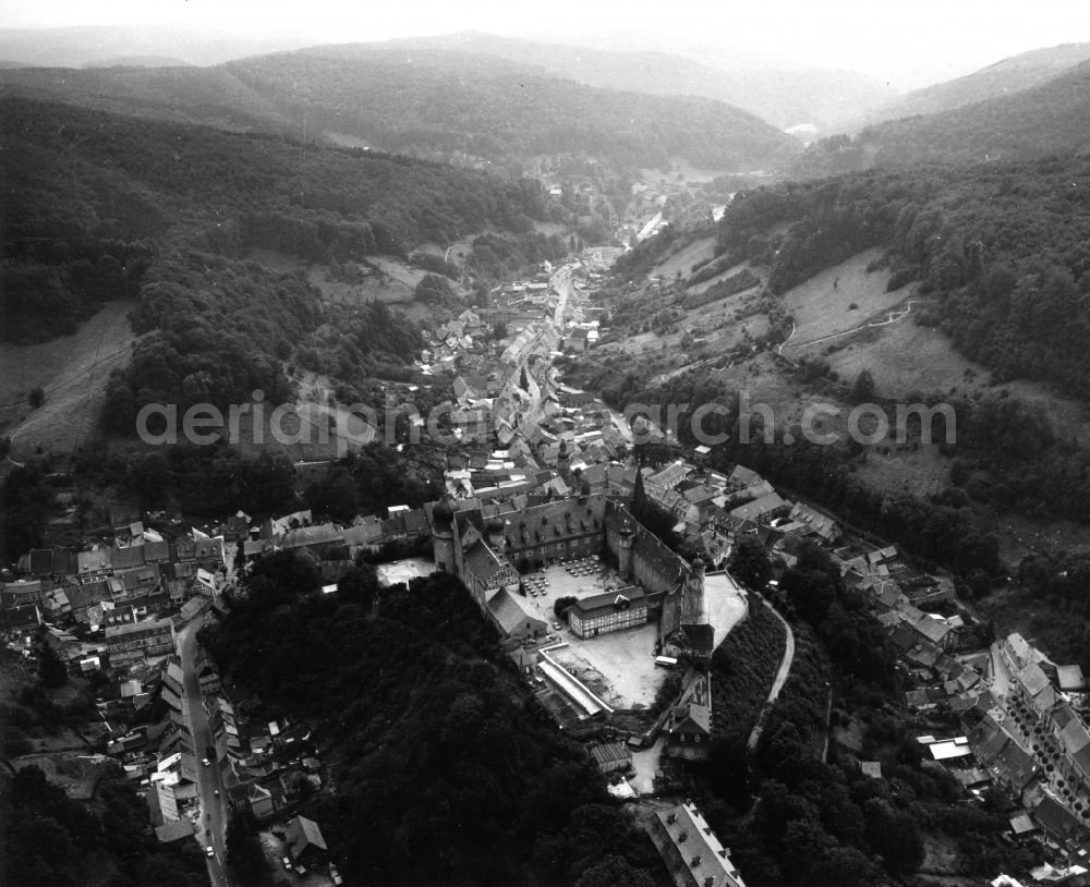 Aerial image Südharz - Castle of Schloss Stolberg in Suedharz in the state Saxony-Anhalt