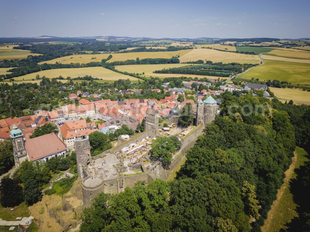 Aerial image Stolpen - Castle of Schloss in Stolpen in the state Saxony, Germany