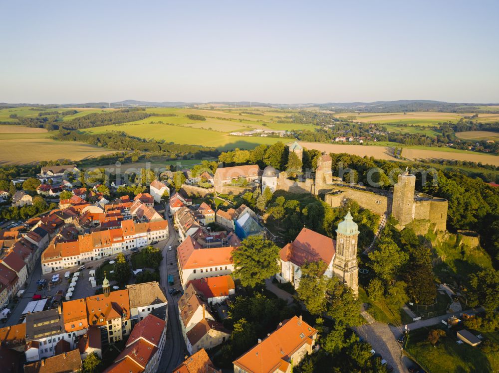 Stolpen from the bird's eye view: Castle of Schloss in Stolpen in the state Saxony, Germany