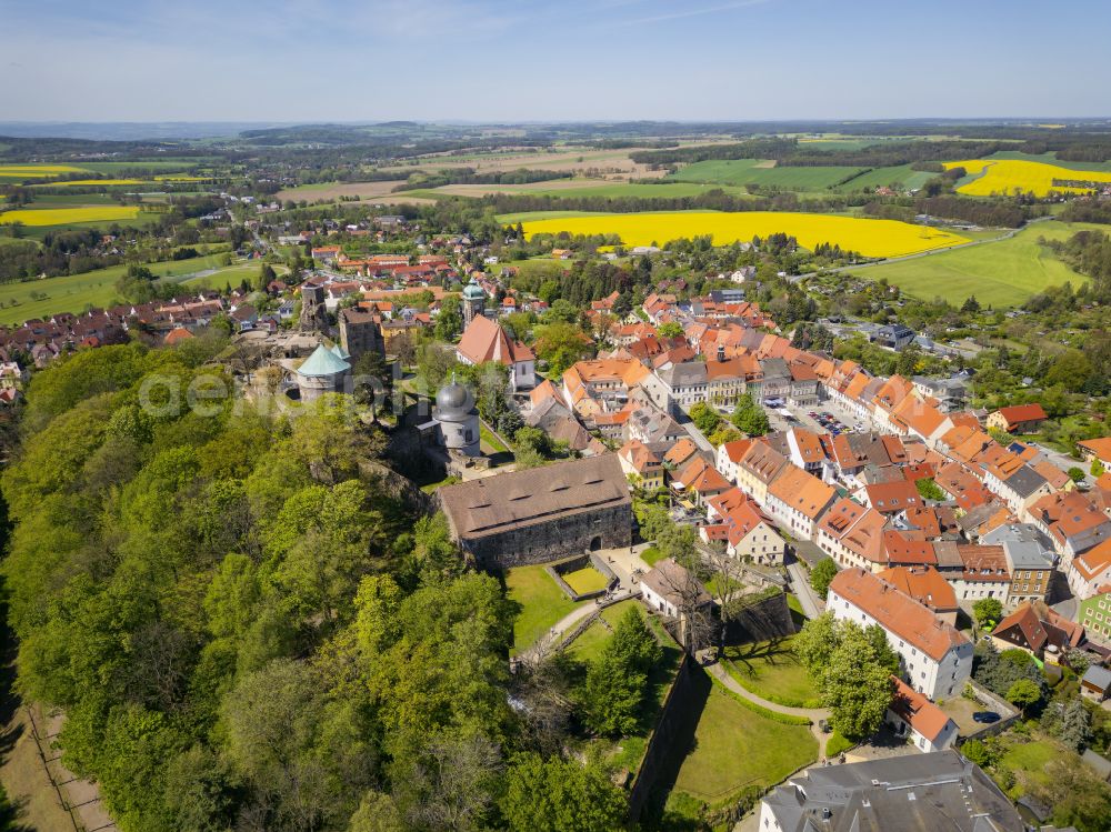 Aerial image Stolpen - Castle of Schloss in Stolpen in the state Saxony, Germany