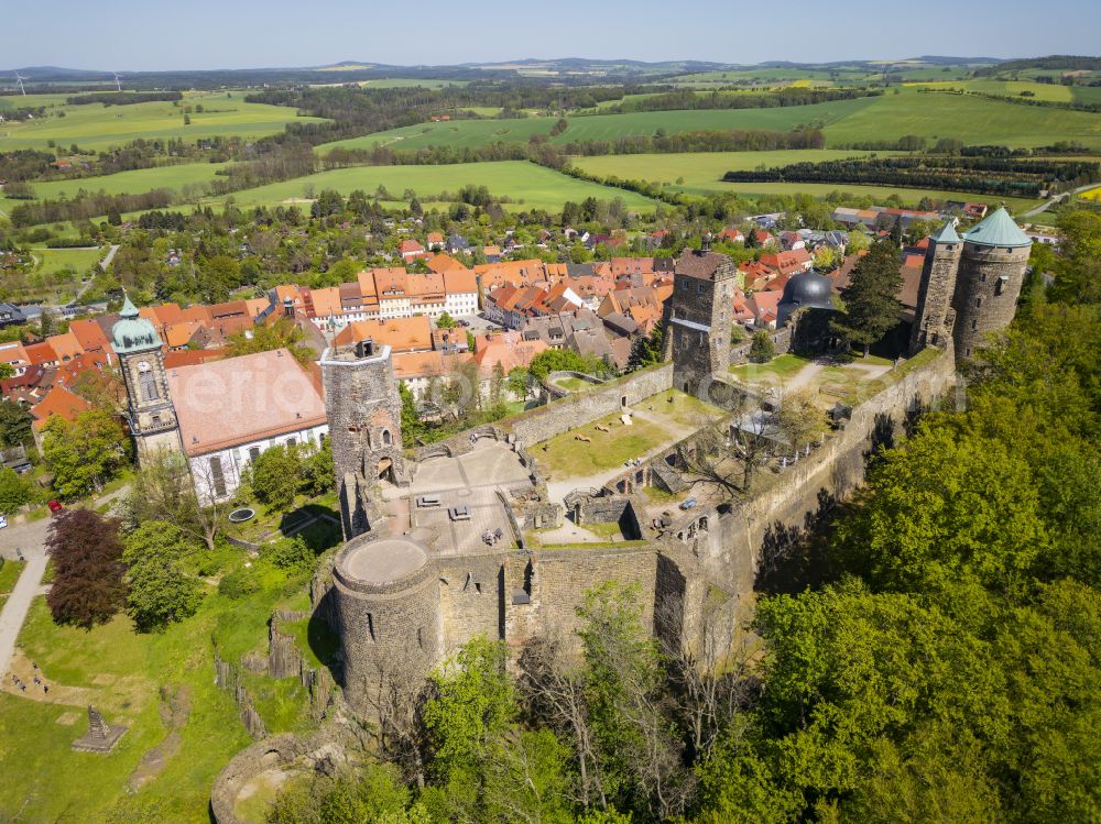 Aerial image Stolpen - Castle of Schloss in Stolpen in the state Saxony, Germany