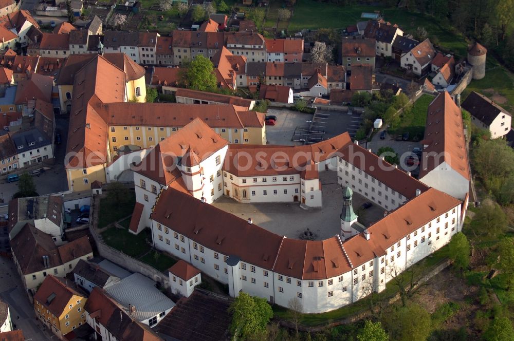 Sulzbach-Rosenberg from above - Castle of Schloss in Sulzbach-Rosenberg in the state Bavaria