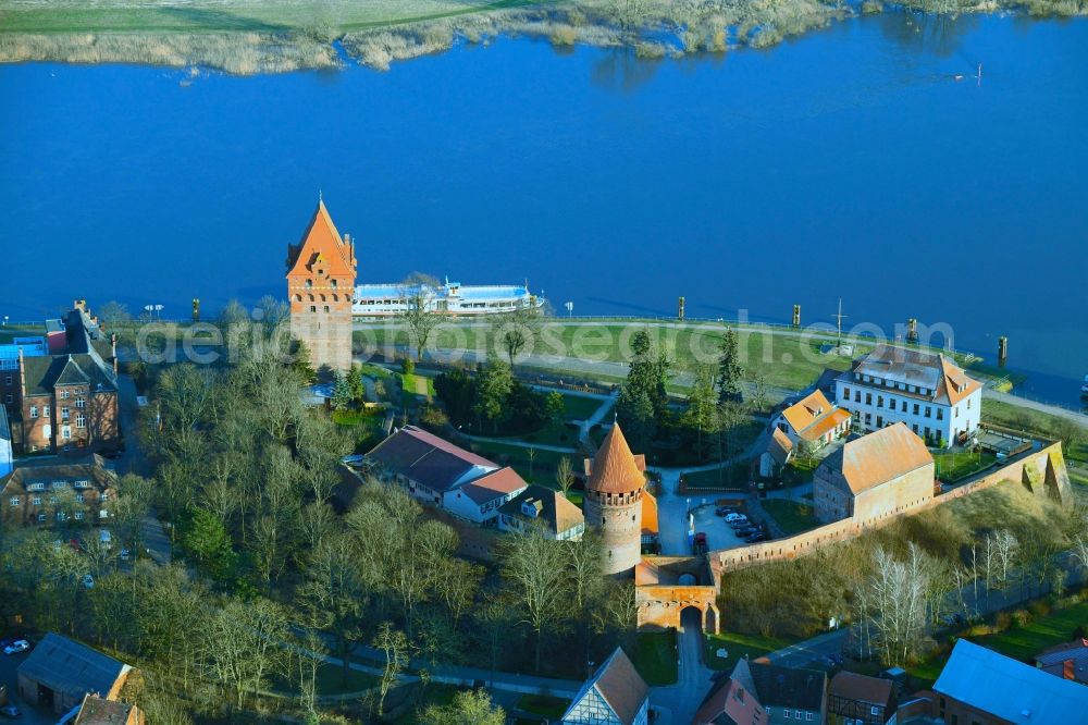 Aerial image Tangermünde - Castle of Schloss in Tangermuende in the state Saxony-Anhalt, Germany