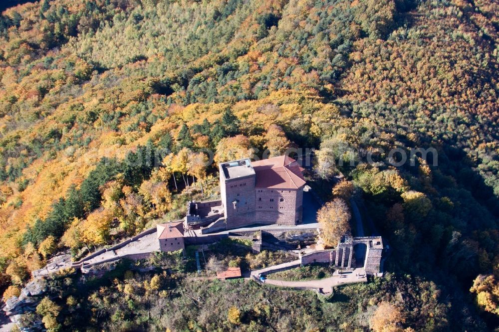 Annweiler am Trifels from above - Castle Trifels in Annweiler am Trifels in the state Rhineland-Palatinate