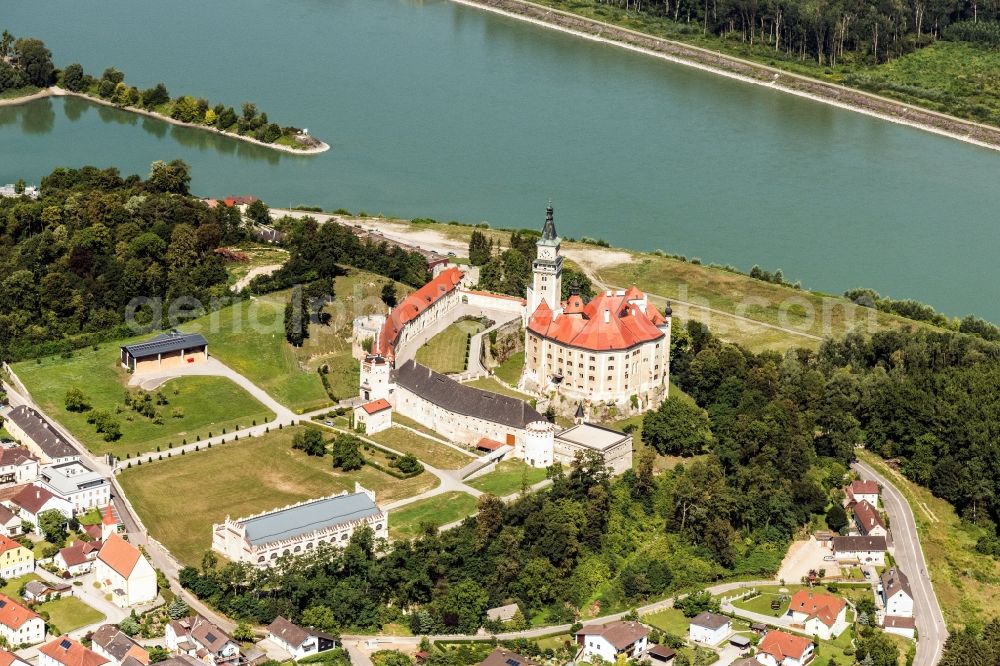 Wallsee from above - Castle of Wallsee in Wallsee in Lower Austria, Austria