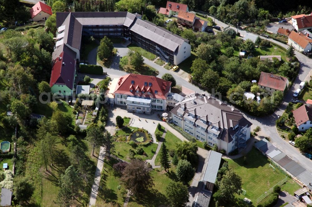 Weesenstein from above - Castle of Weesenstein in Weesenstein in the state Saxony, Germany