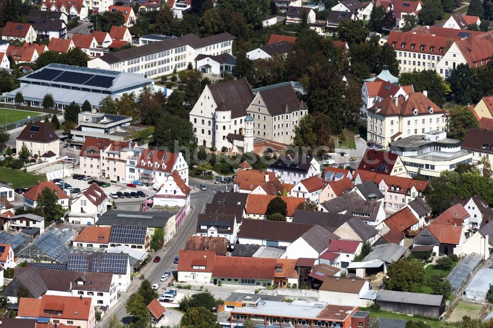 Wertingen from above - Castle of Wertingen in Wertingen in the state Bavaria, Germany